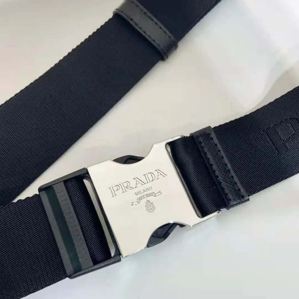 Prada Saffiano Leather Belt Bag for Men in Black Prada Saffiano Leather Belt Bag for Men in Black