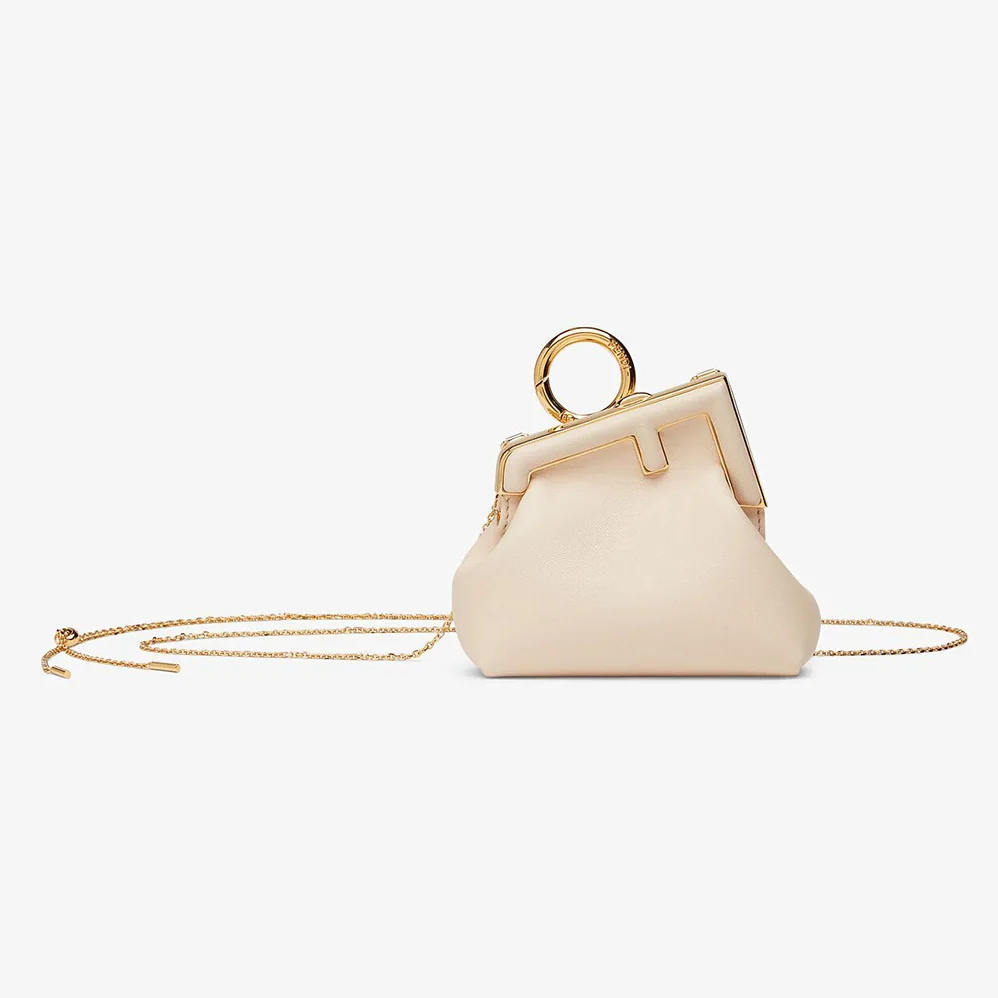 Fendi Nano Fendi First Charm Nappa Leather for Women in White Fendi Nano Fendi First Charm Nappa Leather for Women in White