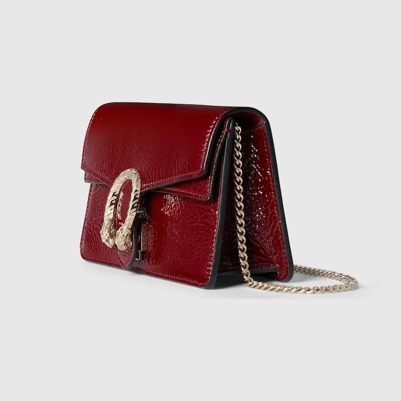 Gucci Dionysus Super Mini Shoulder Bag in Red Light Gold Hardware