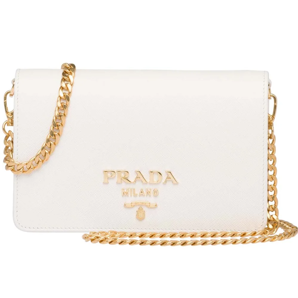 Prada Saffiano Leather Shoulder Bag for Women in Beige