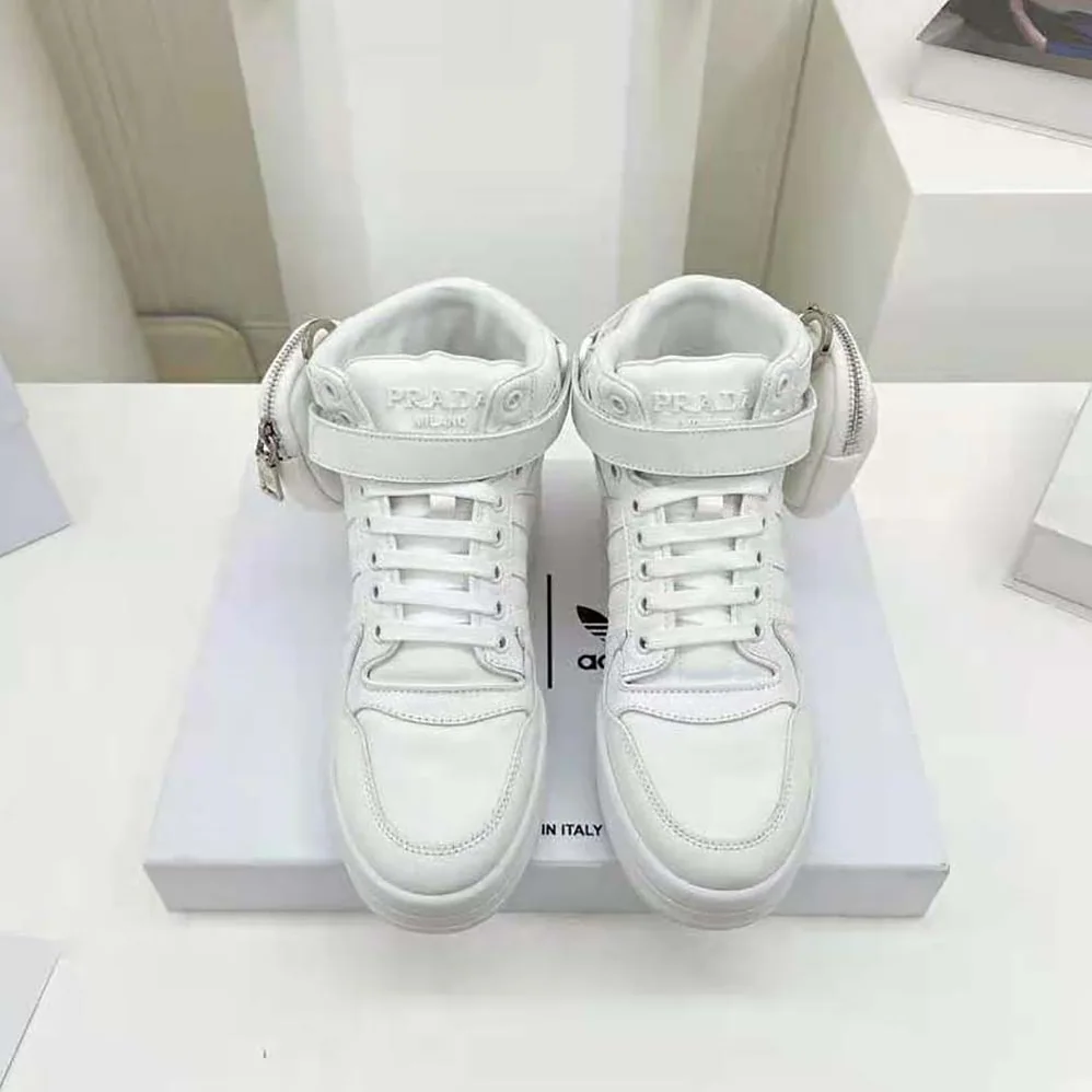 Prada Adidas for Prada Re-Nylon Forum High-Top Sneakers for Women in White
