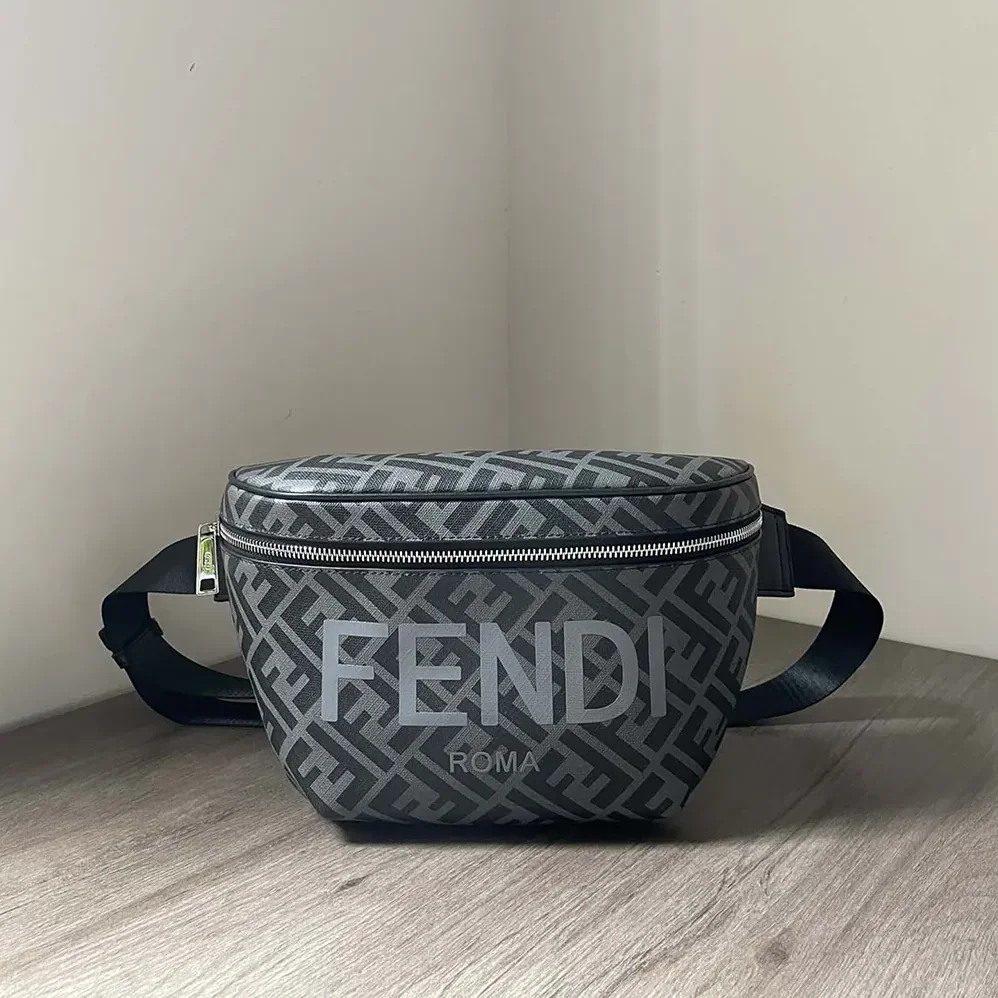 Fendi Diagonal Belt Bag Leather for Men in Gray Fendi Diagonal Belt Bag Leather for Men in Gray
