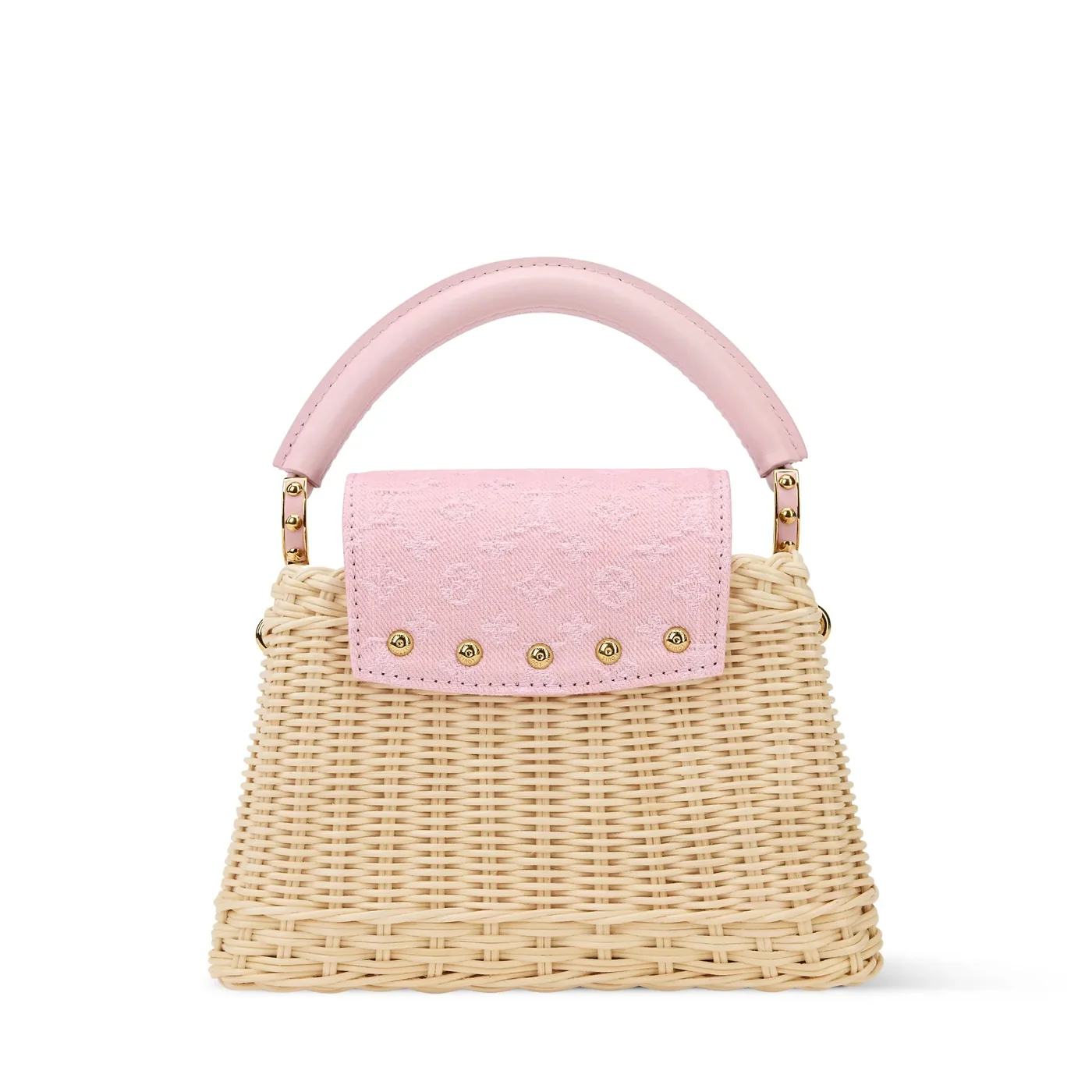 Louis Vuitton Capucines Mini Top Handle Bag in Washed Pink Gold Hardware