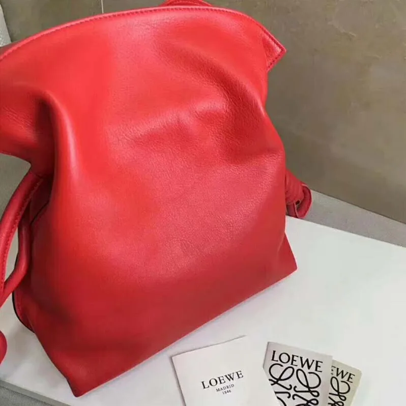 Loewe Flamenco Knot Bag Primary Red in Calfskin for Women