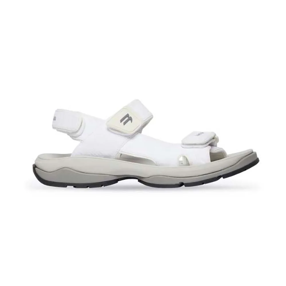 Balenciaga Tourist Sandal in White, Grey and Black Technical Material for Unisex