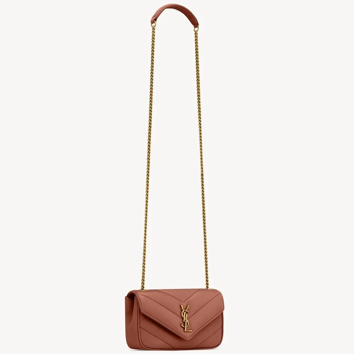 Saint Laurent Loulou Mini Shoulder Bag in Hortensia Gold Hardware Saint Laurent Loulou Mini Shoulder Bag in Hortensia Gold Hardware