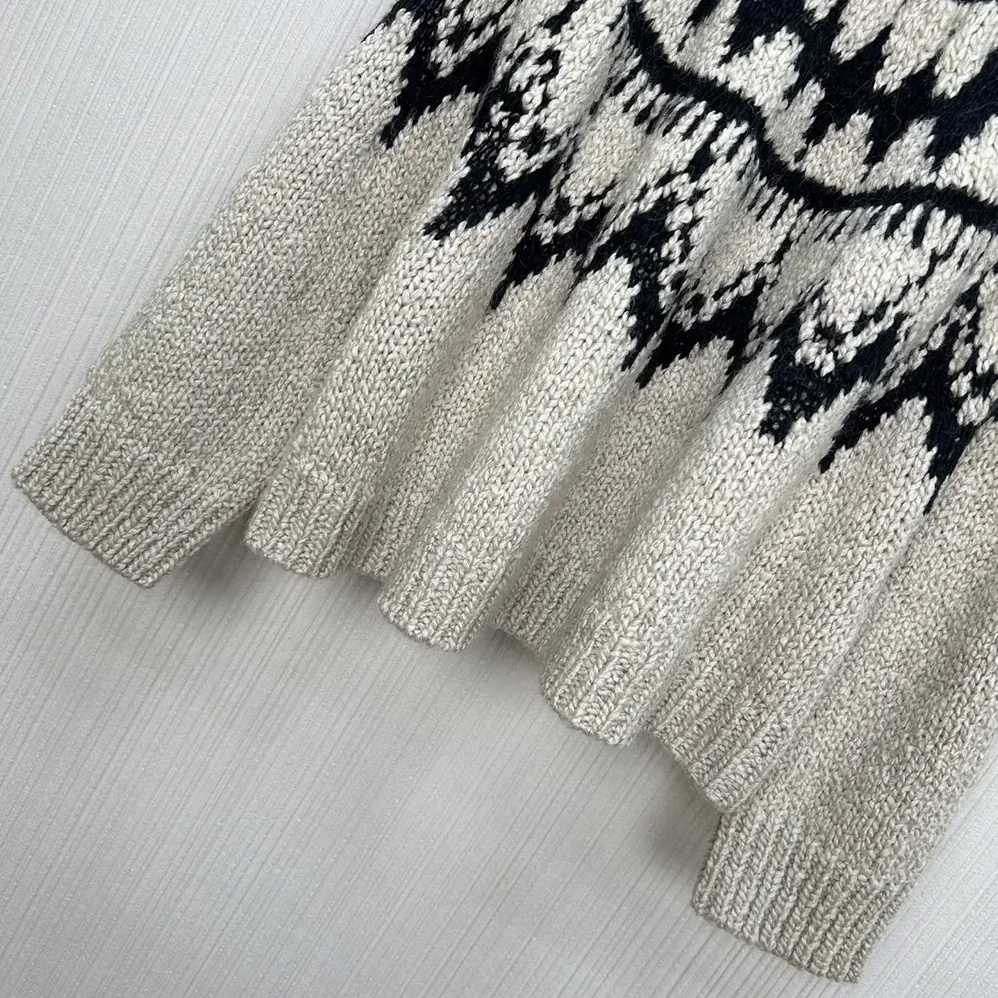 Dior DiorAlps Sweater Beige and Black Alpaca Wool and Cotton Knit for Men Dior DiorAlps Sweater Beige and Black Alpaca Wool and Cotton Knit for Men