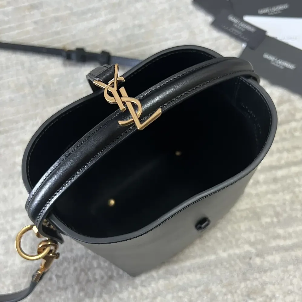 Saint Laurent YSL Le 37 Mini in Shiny Leather for Women in Black