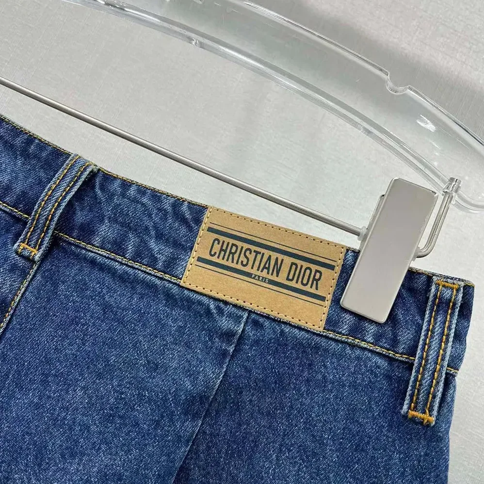 Dior Shorts Blue Stonewashed Cotton Denim for Women