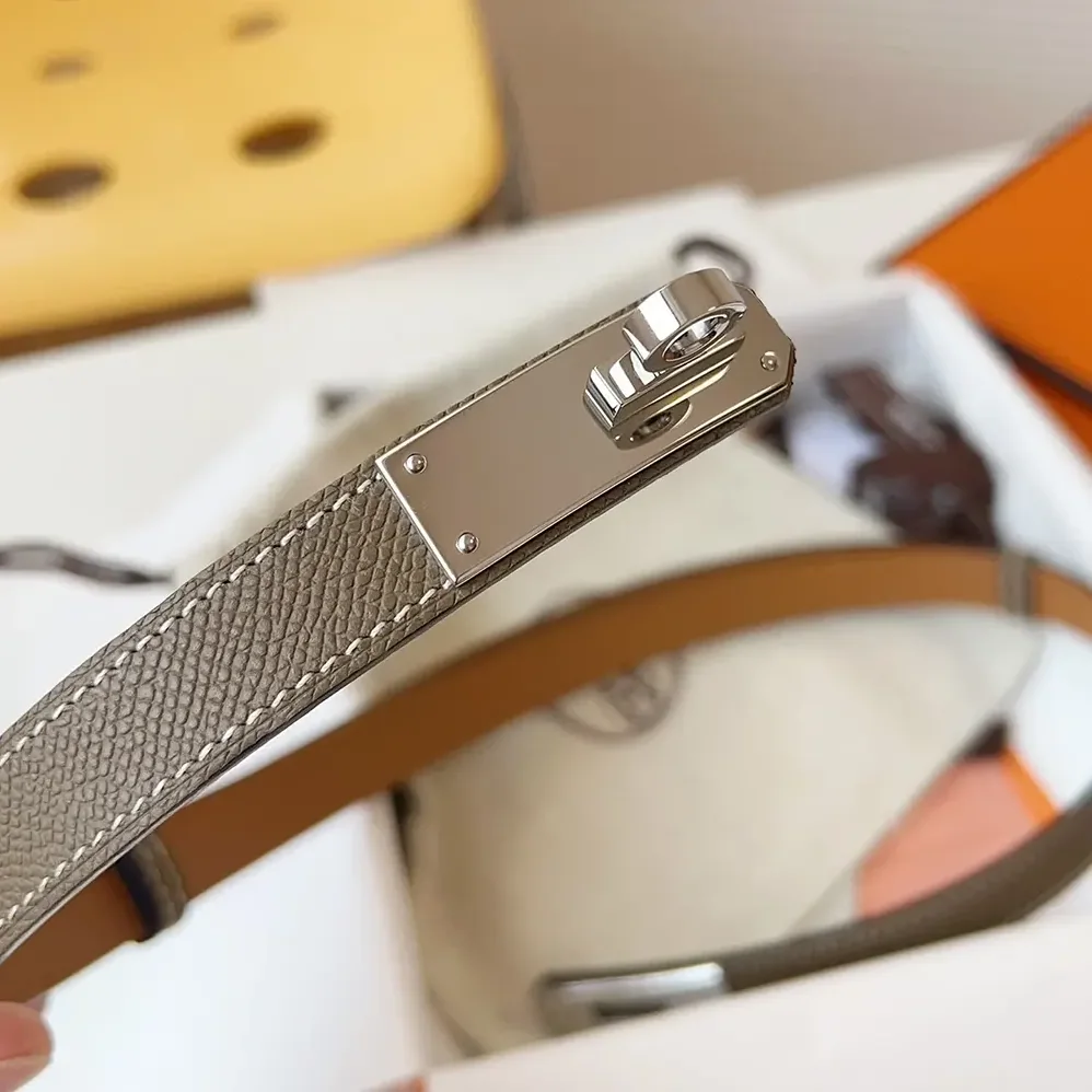 Hermes Kelly 18 Belt for Women in Grey