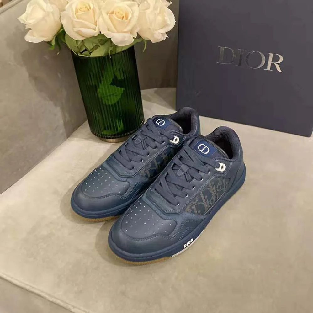 Dior World Tour B27 Low-Top Sneaker for Men in Navy Blue