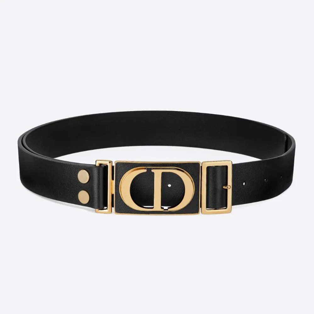 Dior 30 Montaigne Belt Black Smooth Calfskin, 30 MM for Women Dior 30 Montaigne Belt Black Smooth Calfskin, 30 MM for Women