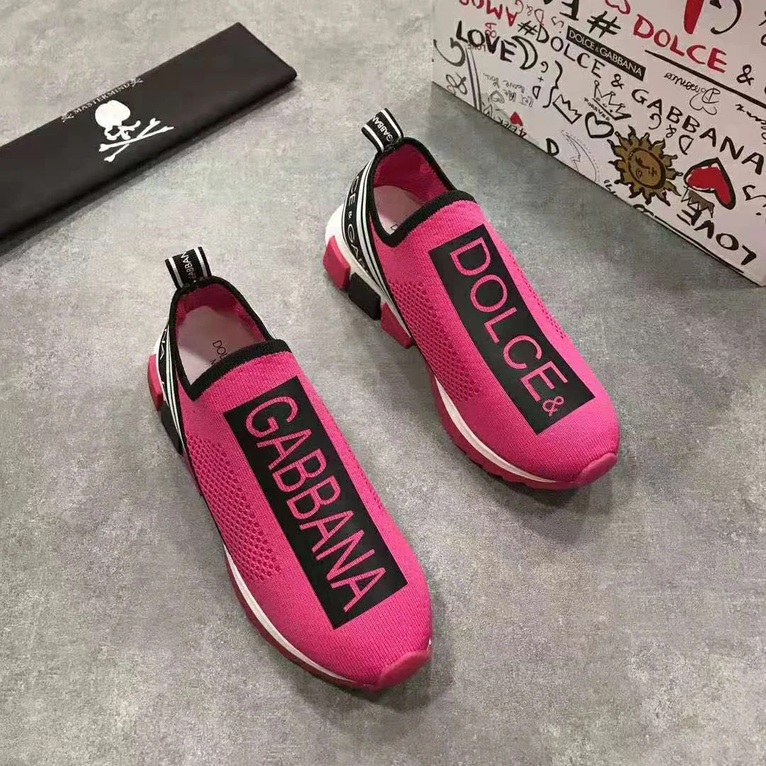 Dolce Gabbana D&G Branded Sorrento Sneakers for Women in Rose Dolce Gabbana D&G Branded Sorrento Sneakers for Women in Rose