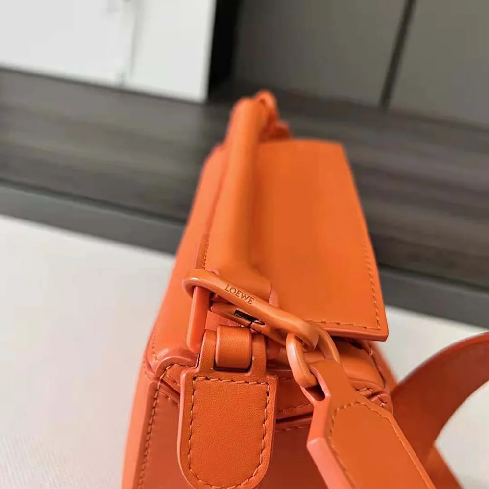 Loewe Mini Puzzle Bag in Satin Calfskin for Women in Orange Loewe Mini Puzzle Bag in Satin Calfskin for Women in Orange