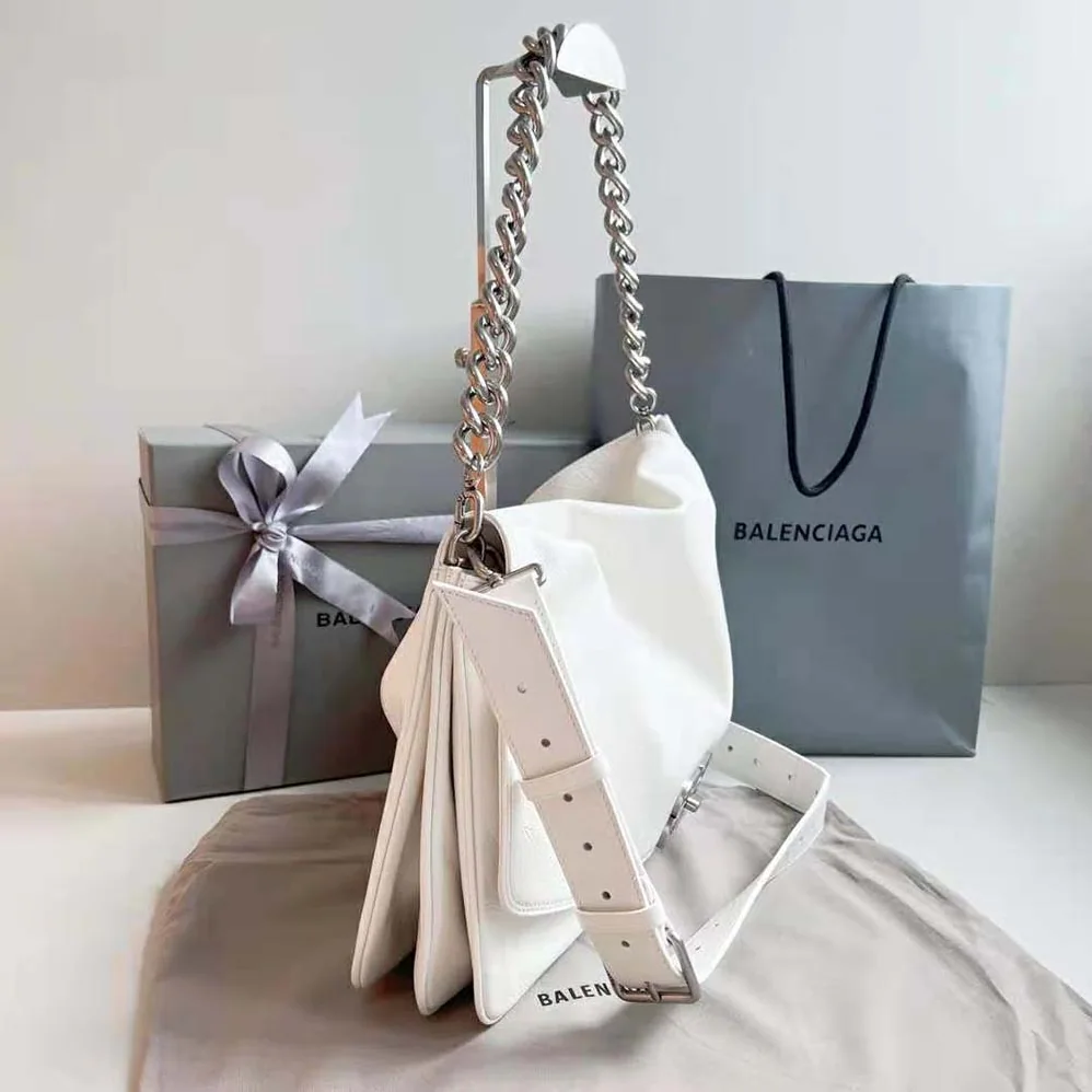 Balenciaga BB Soft Large Flap Bag in Optic White for Women