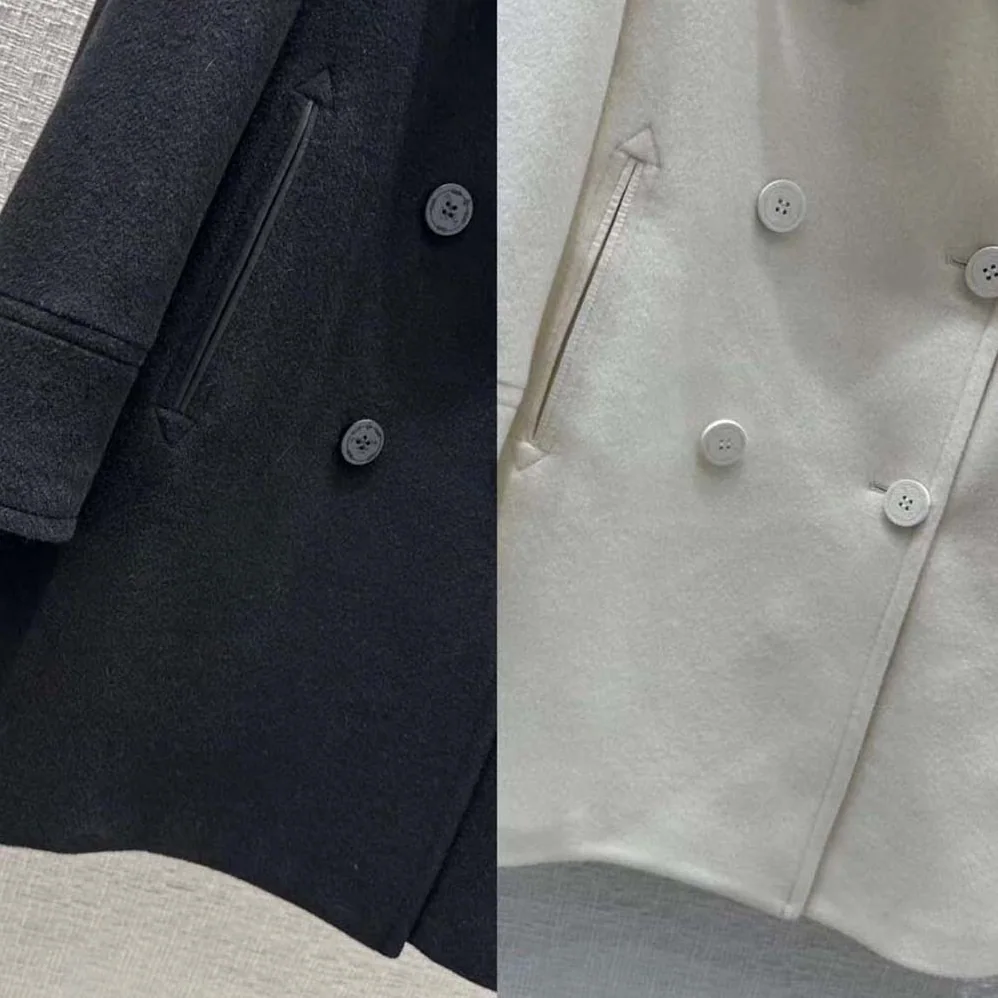 Prada Double-breasted Cloth Peacoat for Women in Black