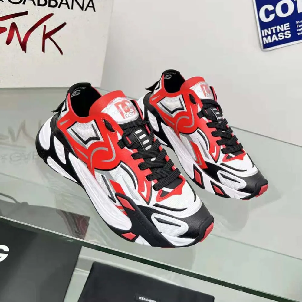Dolce Gabbana D&G Mesh Fast Sneakers for Men in Red Dolce Gabbana D&G Mesh Fast Sneakers for Men in Red