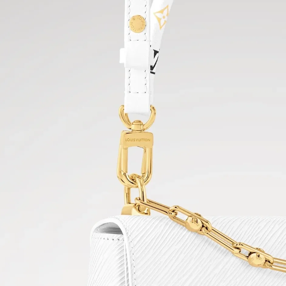 Louis Vuitton LV x TM Twist MM Slim Handbag White / Louis Vuitton LV x TM Twist MM Slim Handbag White /