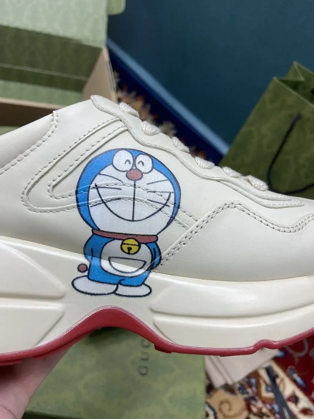 Doraemon x Gucci Rhyton Sneaker White Ivory for Women Doraemon x Gucci Rhyton Sneaker White Ivory for Women