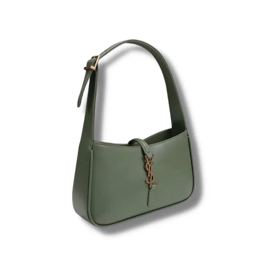Saint Laurent YSL Small Le 5 À 7 Hobo Bag In Smooth Leather Green