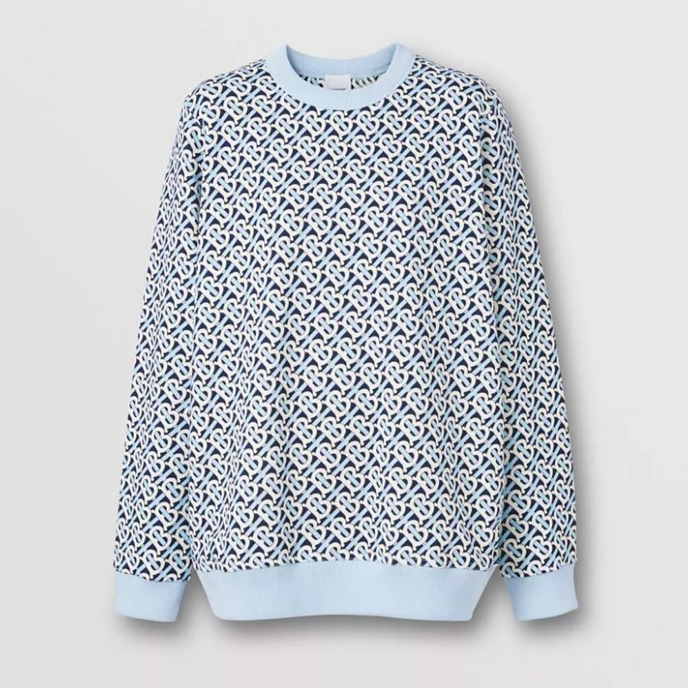 Burberry Monogram Print Cotton Oversized Sweatshirt for Men Burberry Monogram Print Cotton Oversized Sweatshirt for Men