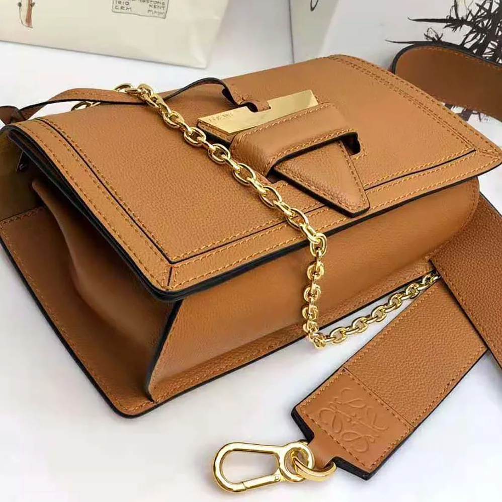 Loewe Mini Barcelona Bag in Soft Grained Calfskin for Women in Brown Loewe Mini Barcelona Bag in Soft Grained Calfskin for Women in Brown