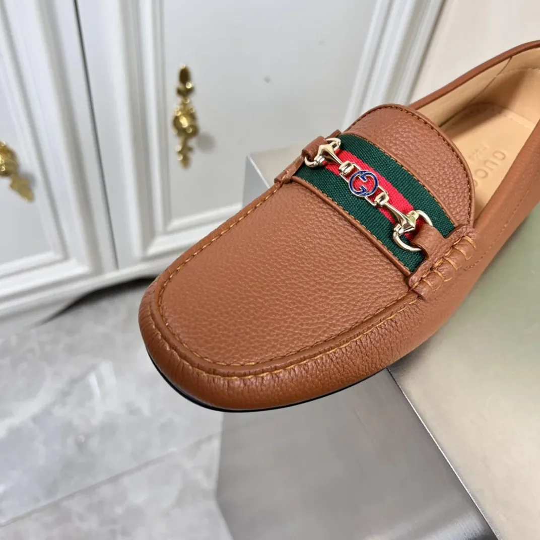 Gucci Loafers With Web Details Brown for Men Gucci Loafers With Web Details Brown for Men