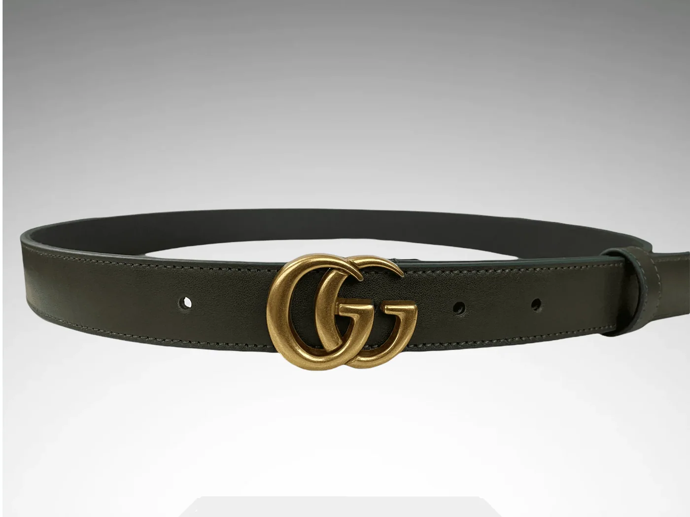 Leather Belt Gold Buckle