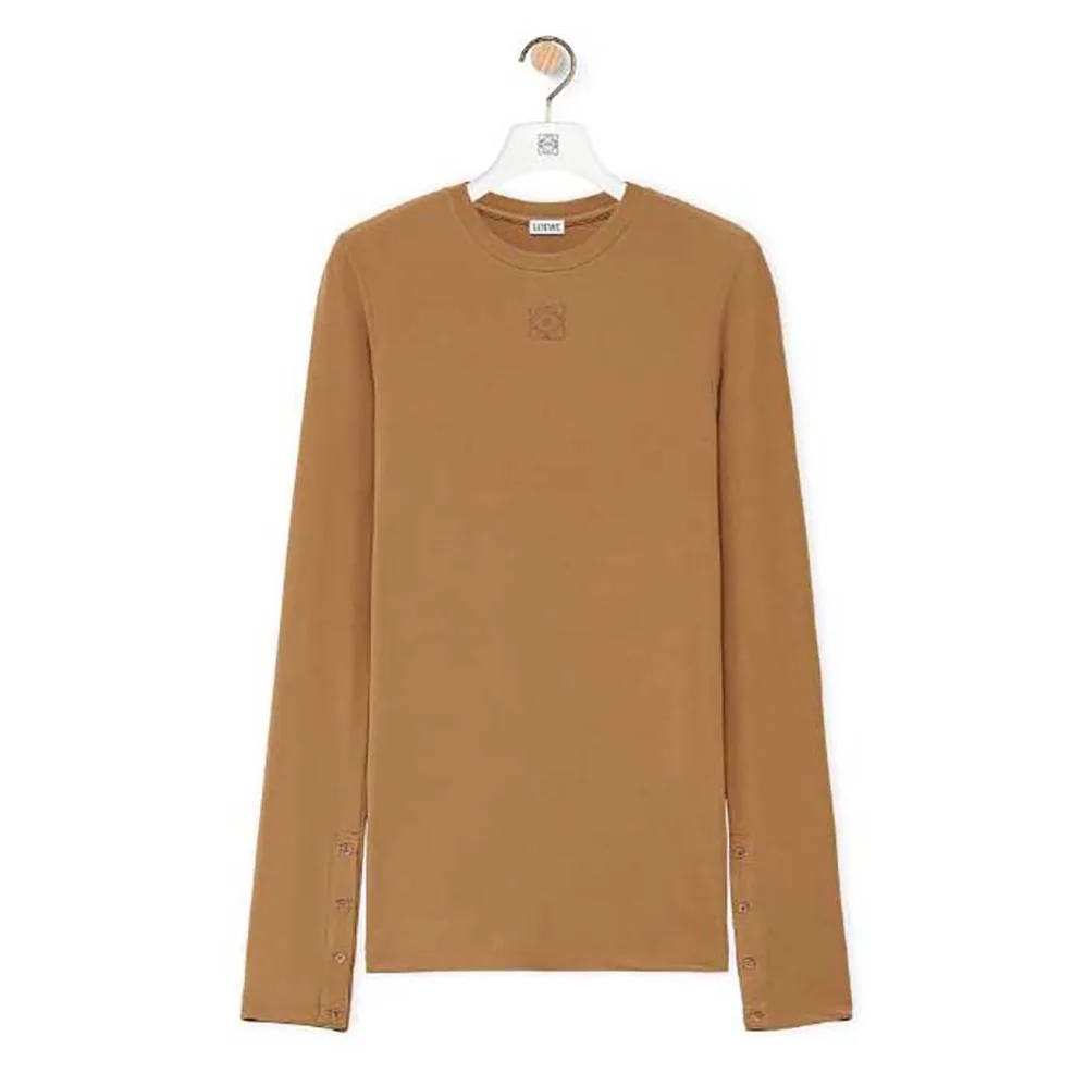 Loewe Long Sleeve Top in Modal for Women in Brown