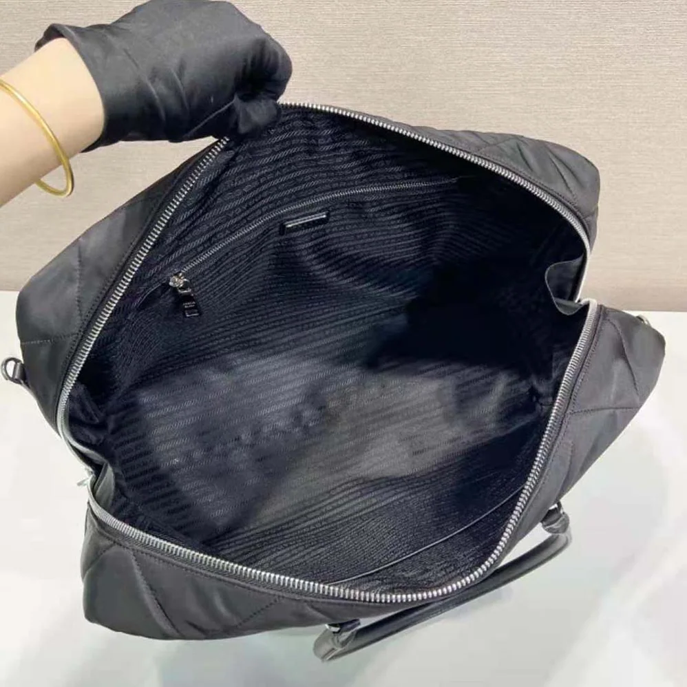 Prada Quilted Re-Nylon Travel Bag for Unisex in Black