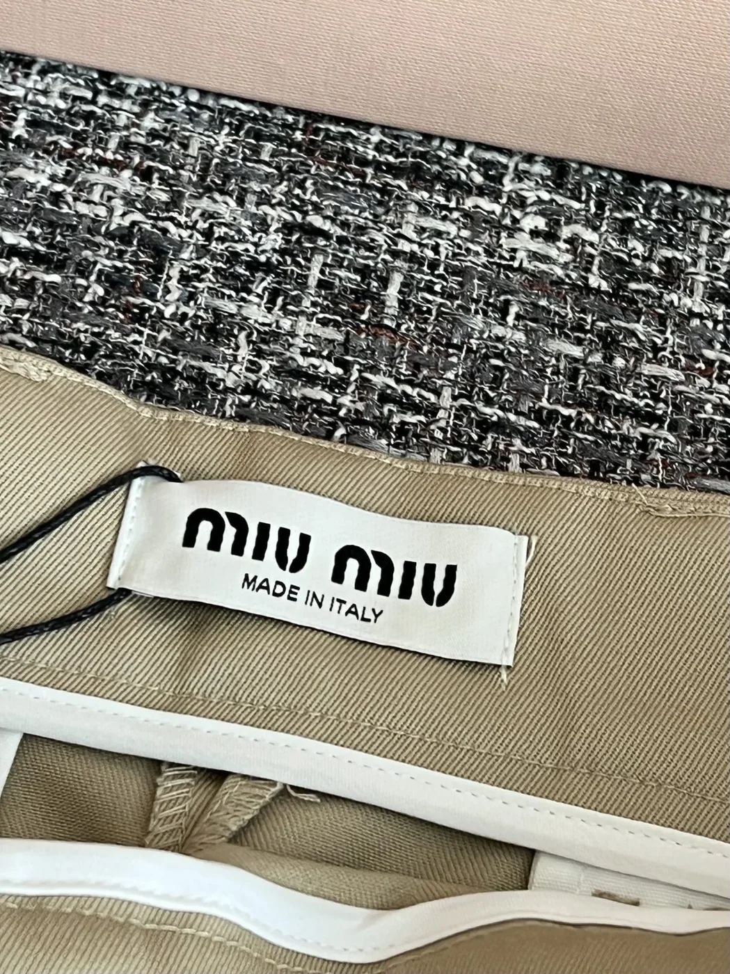 Miu Miu Chino Micro Mini Skirt Light Brown