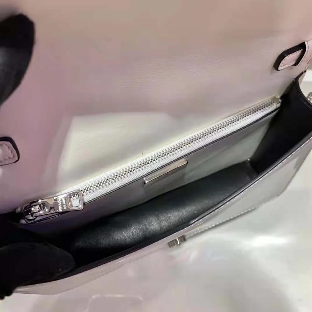Prada Brushed Leather Shoulder Bag for Women in White