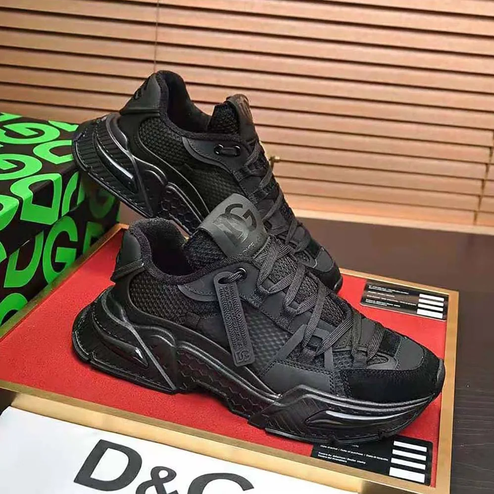 Dolce Gabbana D&G Mixed-Material Airmaster Sneakers for Unisex in Black Dolce Gabbana D&G Mixed-Material Airmaster Sneakers for Unisex in Black