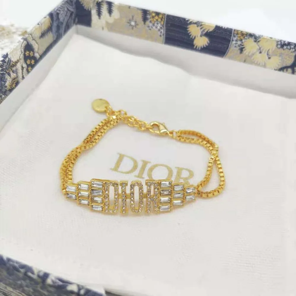 Dior Dio(r)evolution Bracelet Gold-Finish Metal and White Crystals for Women