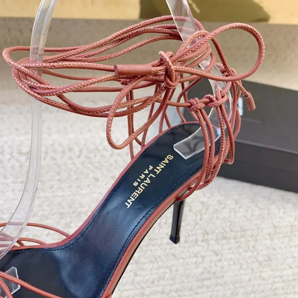 Saint Laurent YSL Babylone Sandals in Smooth Leather for Women Saint Laurent YSL Babylone Sandals in Smooth Leather for Women