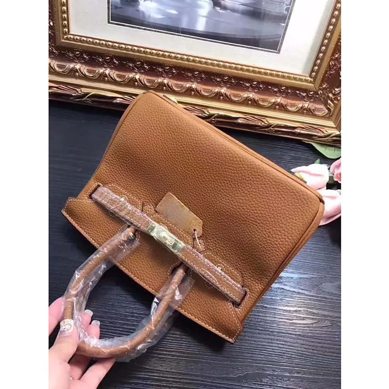 Hermes Birkin 25 Bag in Togo Leather with Gold Hardware in Brown Hermes Birkin 25 Bag in Togo Leather with Gold Hardware in Brown