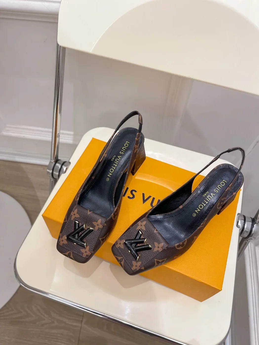 Louis Vuitton Sparkle Slingback Pump Brown Louis Vuitton Sparkle Slingback Pump Brown