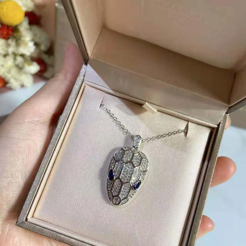 Bvlgari Serpenti Necklace in 18 KT White Gold for Women