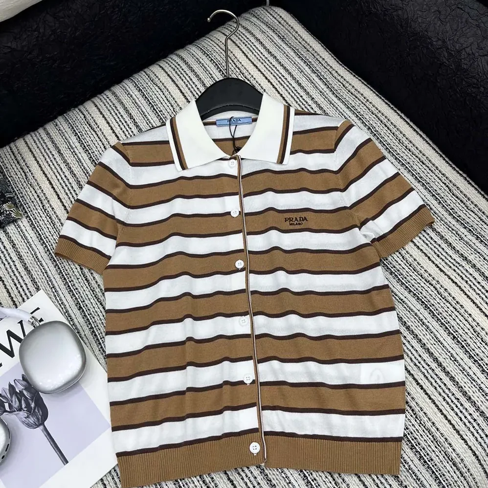 Prada Short for Women in sleeved Striped Cotton Cardigan Prada Short for Women in sleeved Striped Cotton Cardigan