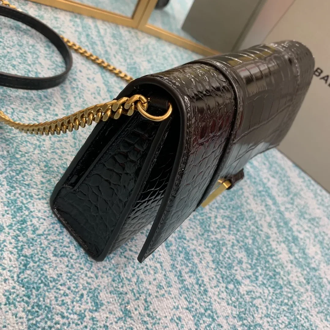Balenciaga XS Hourglass Shoulder Bag Black /