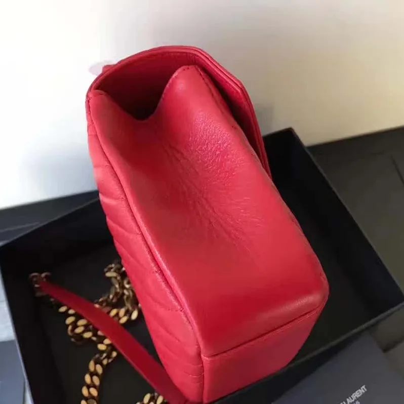 Saint Laurent YSL Classic Medium College Bag Matelasse Leather in Red