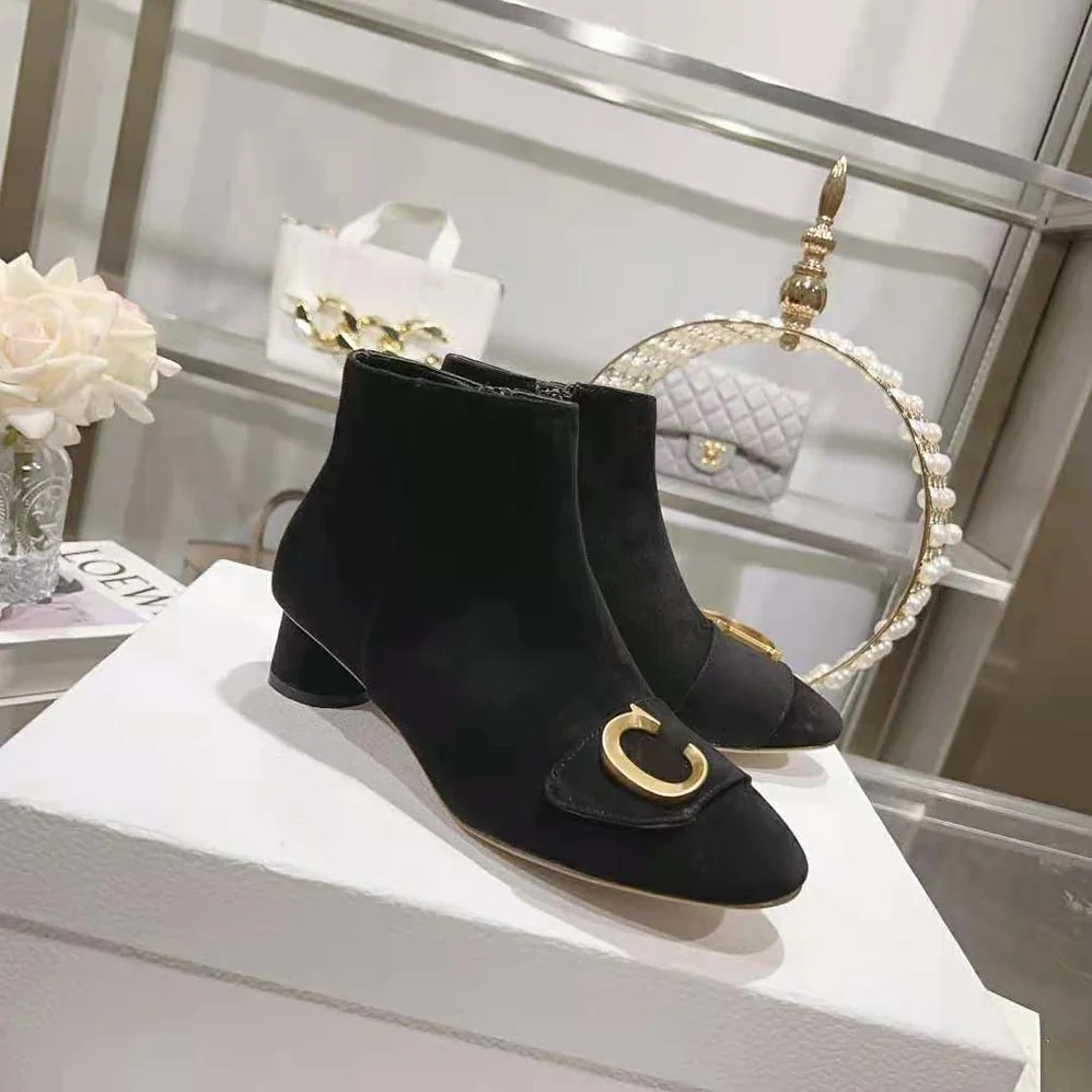 Dior C'est Dior Heeled Ankle Boot Black Suede Calfskin for Women