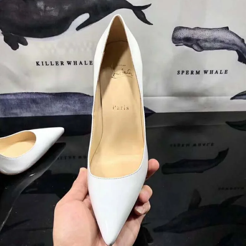 Christian Louboutin Shoes Pigalle Follies 100 mm for Women in White Christian Louboutin Shoes Pigalle Follies 100 mm for Women in White
