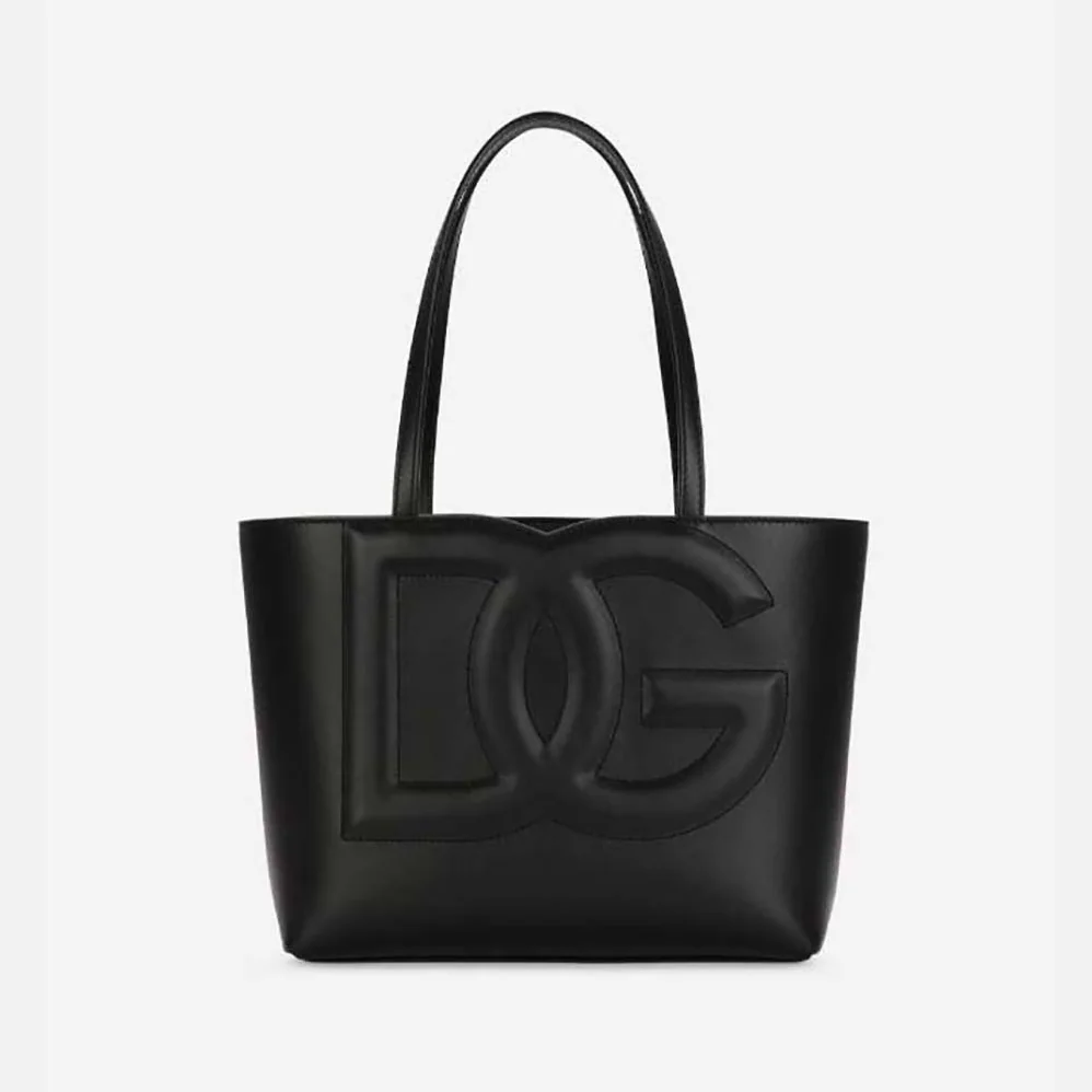 Dolce Gabbana D&G Small Calfskin DG Logo Bag Shopper for Women in Black Dolce Gabbana D&G Small Calfskin DG Logo Bag Shopper for Women in Black