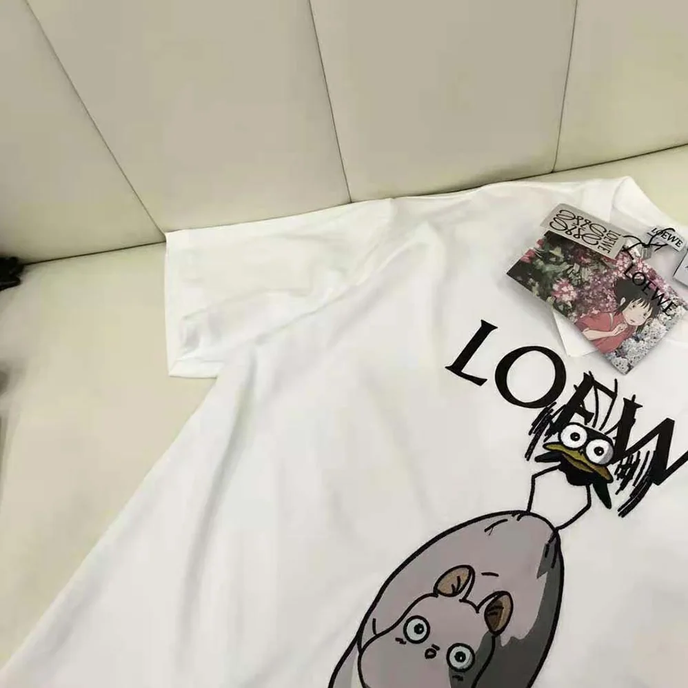 Loewe Yu-Bird T-shirt in Cotton for Women in White Loewe Yu-Bird T-shirt in Cotton for Women in White
