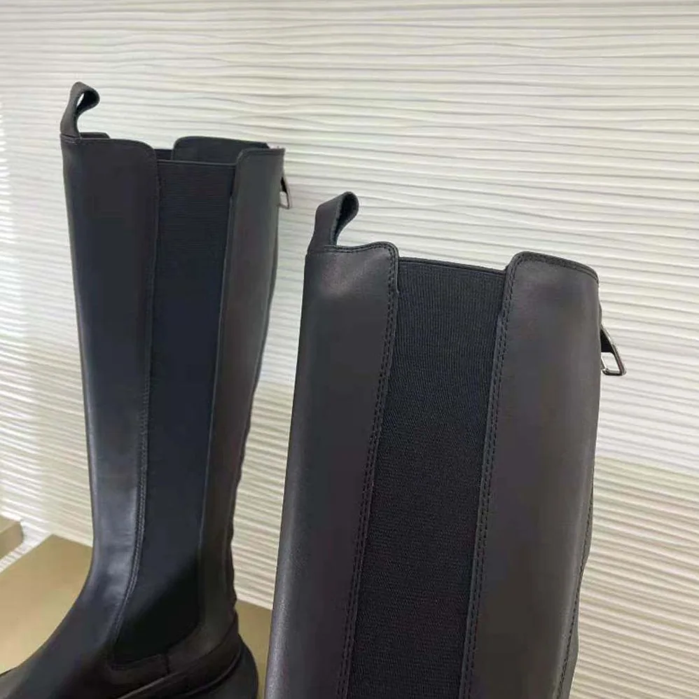 Alexander Mcqueen Tread Slick Knee High Boot in Black for Women