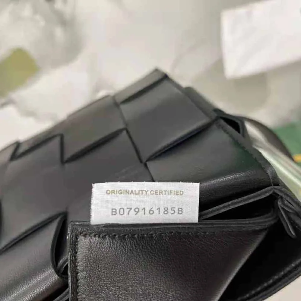 Bottega Veneta Cassette Intreccio Leather Cross-Body Bag for Women in Black