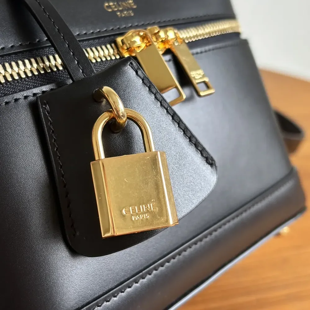 Celine Vanity in Smooth Satinated Calfskin for Unisex in Black