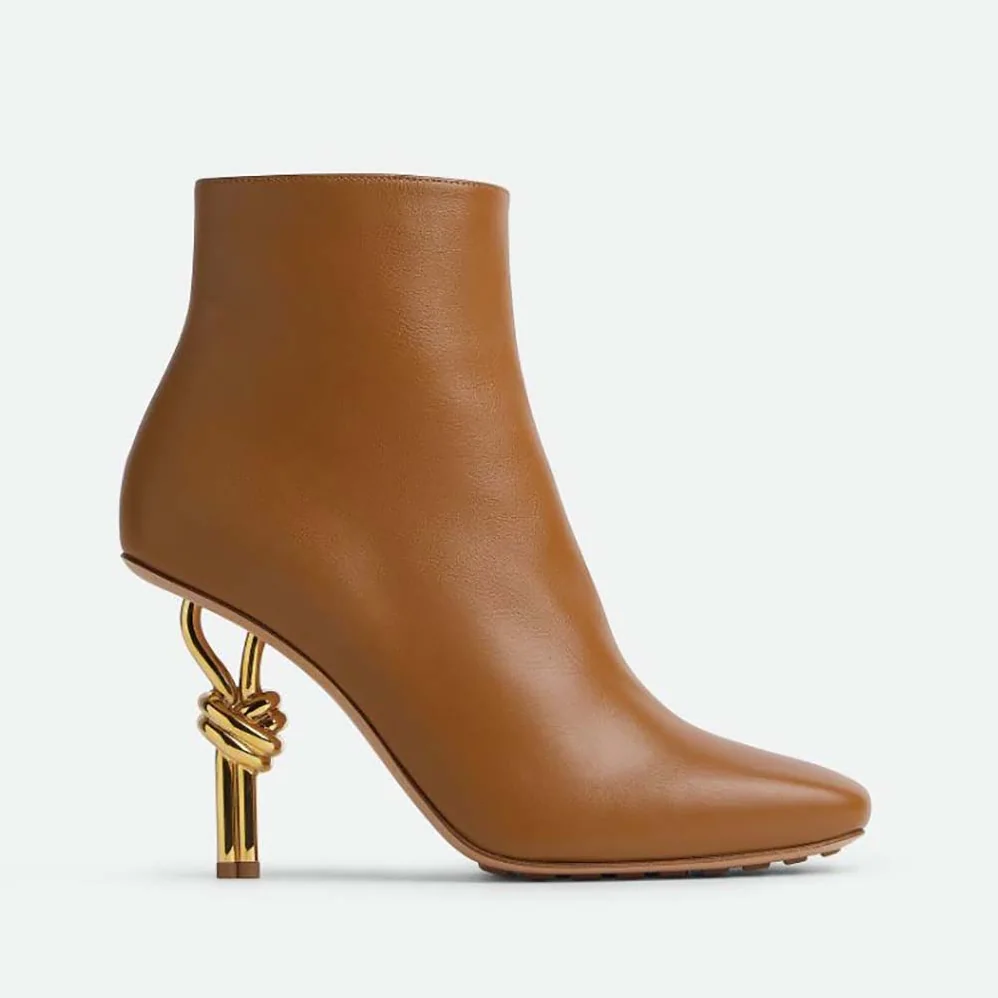 Bottega Veneta Knot Ankle Boot for Women in Brown Bottega Veneta Knot Ankle Boot for Women in Brown