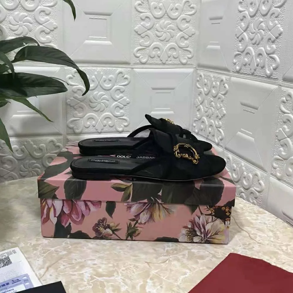 Dolce Gabbana D&G Mesh Mules with Baroque DG Logo for Women